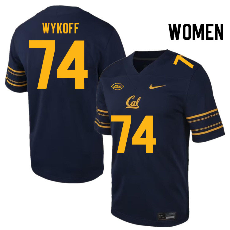 Women #74 Matthew Wykoff California Golden Bears ACC Conference College Football Jerseys Stitched Sa